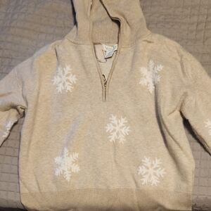 Beige Sweater with Snowflake Design